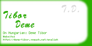 tibor deme business card